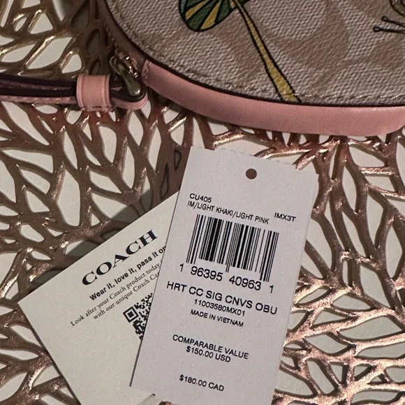 NWT Coach X Observed By Us Heart Coin Case In Signature Canvas - Picture 15 of 15